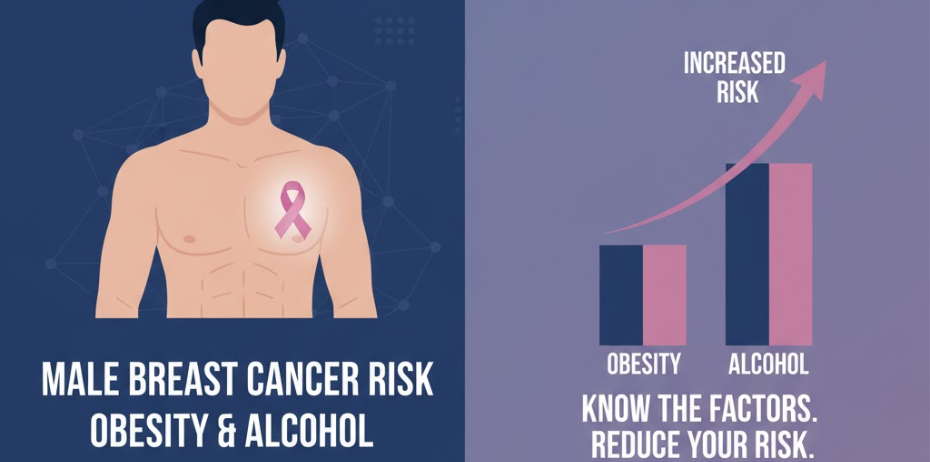 Male Breast Cancer Risk from Obesity and Alcohol